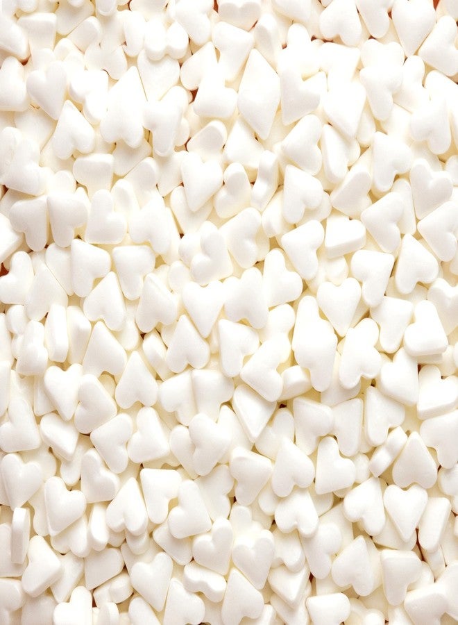 Oasis Supply White Heart Sprinkles – Edible Sugar Shapes for Valentine’s Day – Cupcake, Cookie & Cake Decorations – Festive Party Baking Toppings for Desserts - Image 1