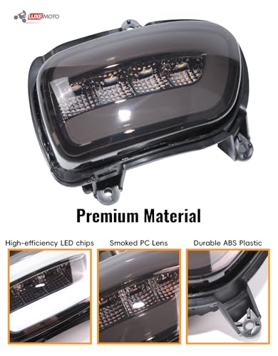 LUXEMOTO LED Turn Signals Rearview Side Mirrors Light for Goldwing GL1800 01-17, Smoked Lens Motocycle Reversing Mirror Lamp with Turn Signals & DRL for Honda Gold Wing GL1800 2001-2017 Accessories - Image 3