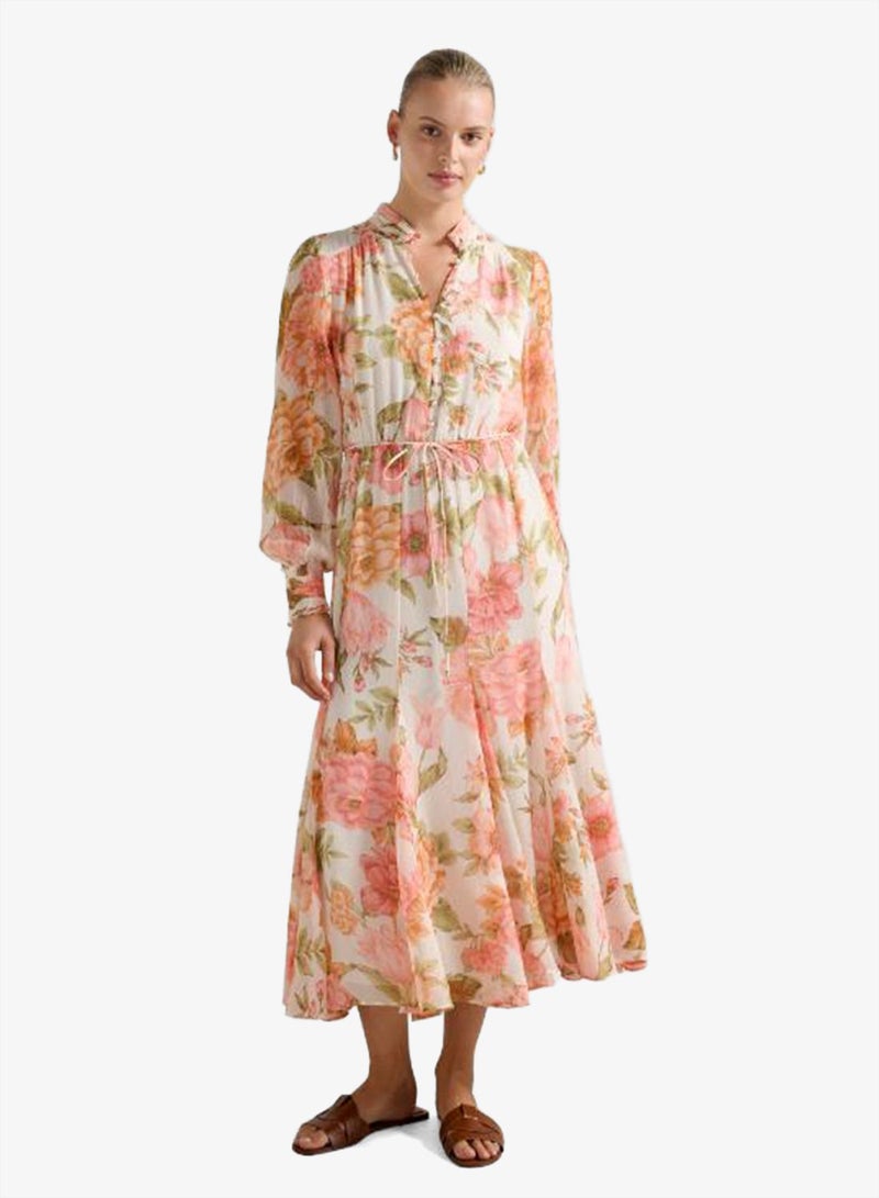 فورايفر نيو فستان قصير بأكمام طويلة وطبعة تينا - Image 1