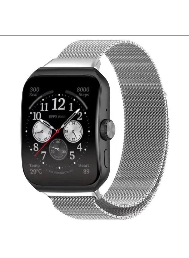 Generic - Suitable For OPPOwatch3 Strap 3Pro Magnetic Steel Strap WatchSE Sweat-proof Breathable Watch Replacement Wristband-Color:Oppo Watch 3rd Generation-[classic Black] Milanese Magnetic Watch Strap - Image 1