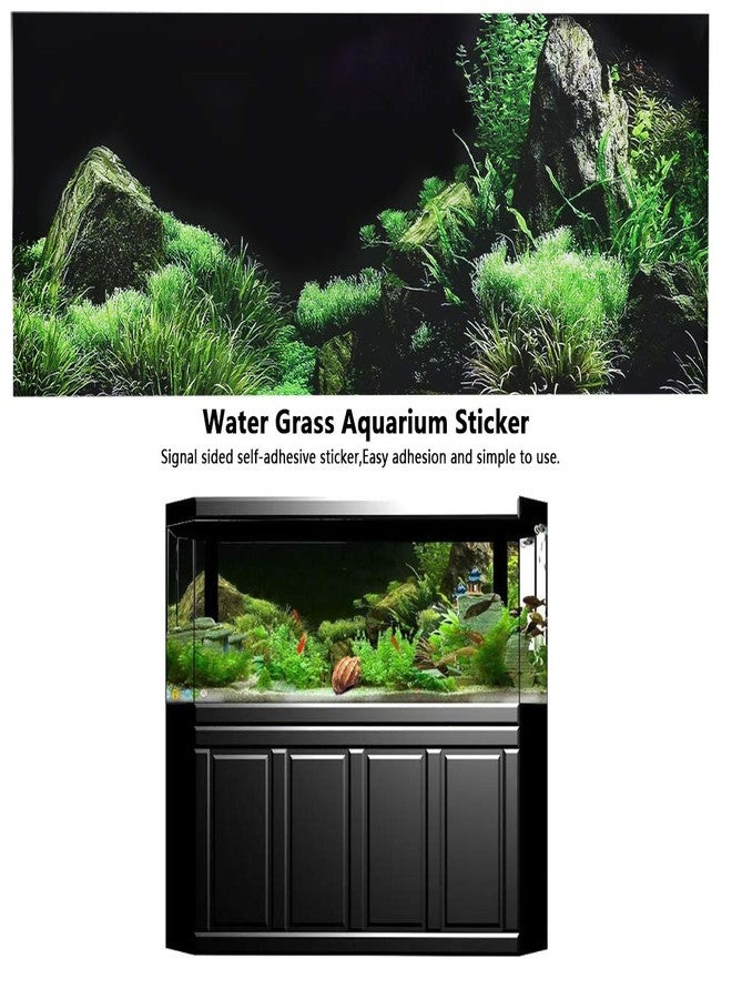Qinlorgo Aquarium Background, PVC Waterproof Aquarium Fish Tank Seabed Water Grass Background Decorative Painting, Self Adhesive Sticker(61x40cm) - Image 2