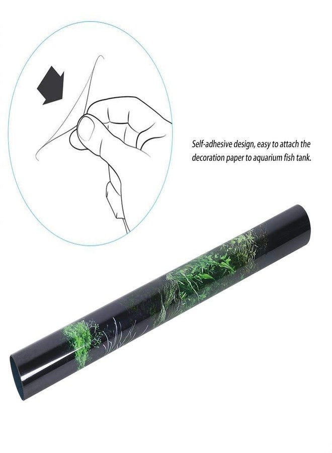 Qinlorgo Aquarium Background, PVC Waterproof Aquarium Fish Tank Seabed Water Grass Background Decorative Painting, Self Adhesive Sticker(61x40cm) - Image 5