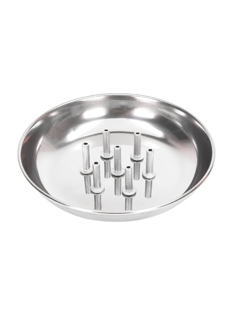 Pass Pass Pass Pass Stainless Steel Agarbatti Stand with Plate Stainless Steel Incense Holder Silver  - Image 1