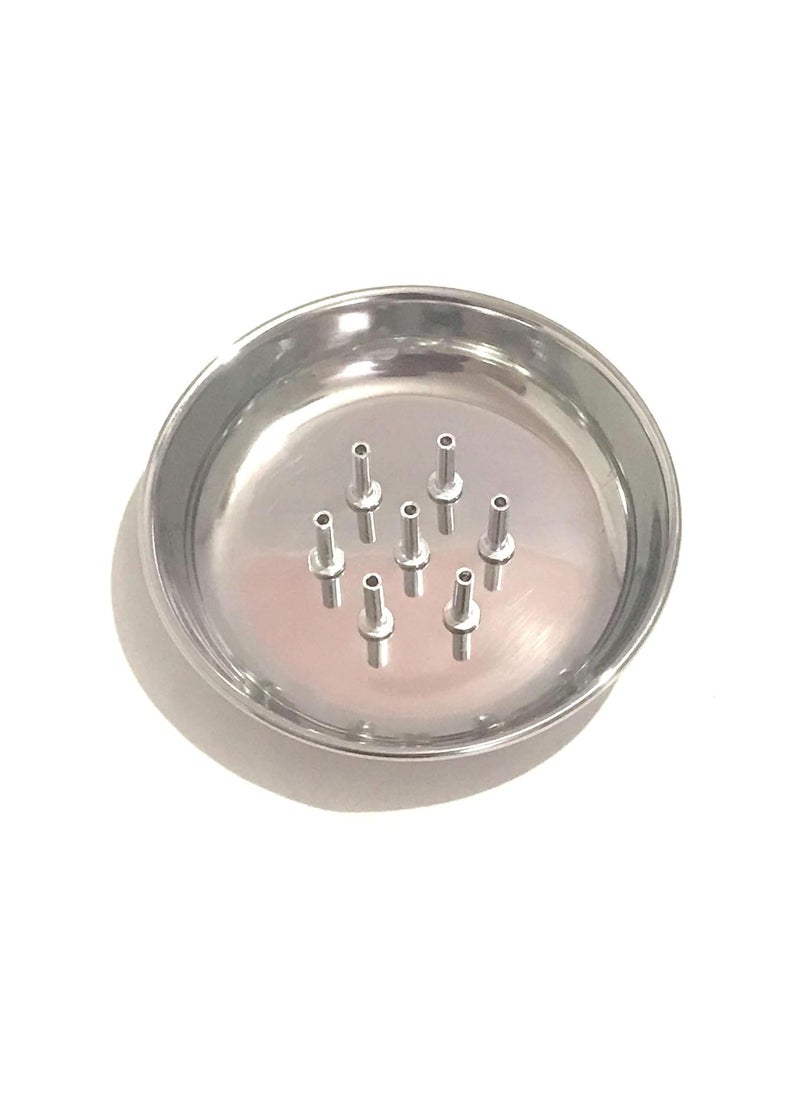 Pass Pass Pass Pass Stainless Steel Agarbatti Stand with Plate Stainless Steel Incense Holder Silver  - Image 3