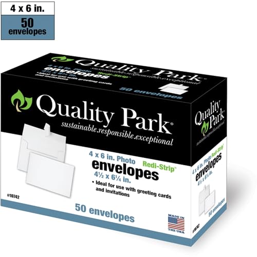 Quality Park A6 4 x 6 Envelopes, Self-Sealing, for Photos, Invitations and Announcements, 24 lb White Wove, 4-1/2 x 6-1/4 Inches, 50 per Box (QUA10742) - Image 4