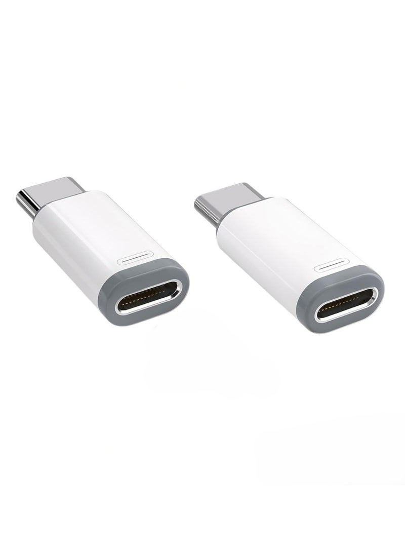 FIRST PRO USB C Male to Lightning Female PD Fast Charging Adapter for Lightning Cable, iPhone 16 pro max, 15 pro max Series and More Type C Device, NOT for Headphone, Microphone, Pencil White 2 Pack  - Image 1