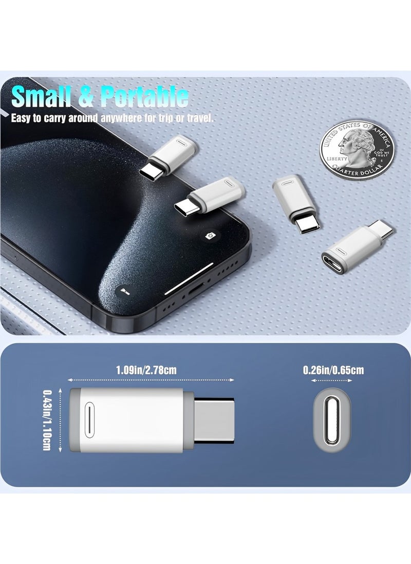 USB C Male to Lightning Female PD Fast Charging Adapter for Lightning Cable, iPhone 16 pro max, 15 pro max Series and More Type C Device, NOT for Headphone, Microphone, Pencil White 2 Pack