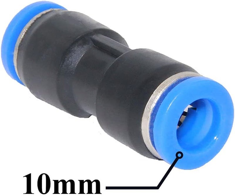 beduan Push to Connect Fitting, 10mm Tube OD Pneumatic Quick Adapter Tubing Air Hose Line Pipe Fitting 20Pcs For 3/8" Tube OD - Image 2