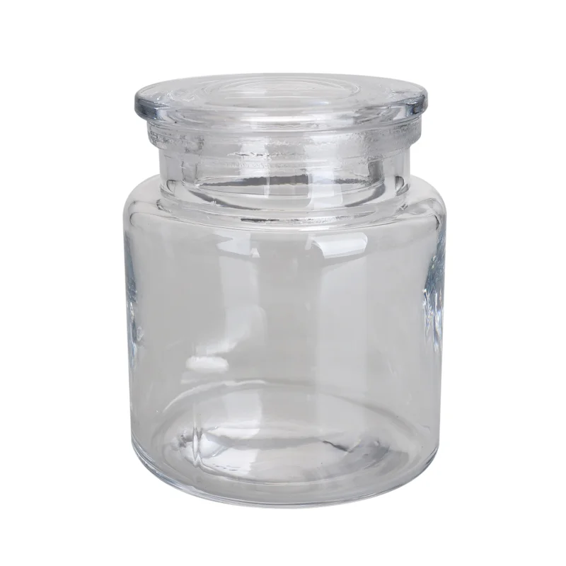 يسكن Dwell Clear Glass Canister - White