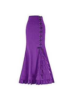 Halloween Plus-Size Victorian Steampunk Mermaid Skirt Purple fishtail skirt