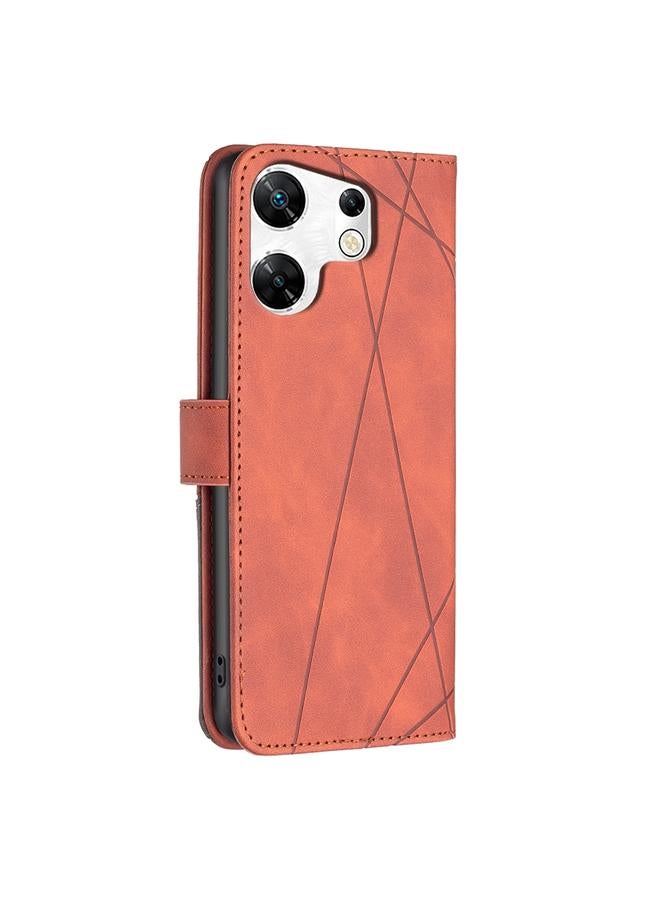 Zaboon Case For Infinix Zero 30 4G Magnetic Buckle Rhombus Texture Leather Phone Case - Image 3