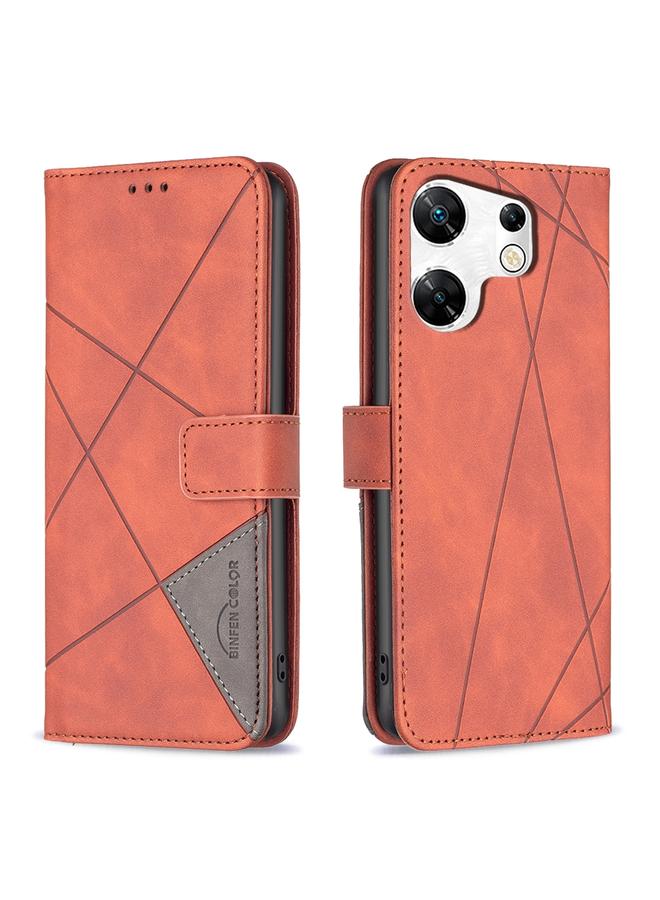 Zaboon Case For Infinix Zero 30 4G Magnetic Buckle Rhombus Texture Leather Phone Case - Image 1