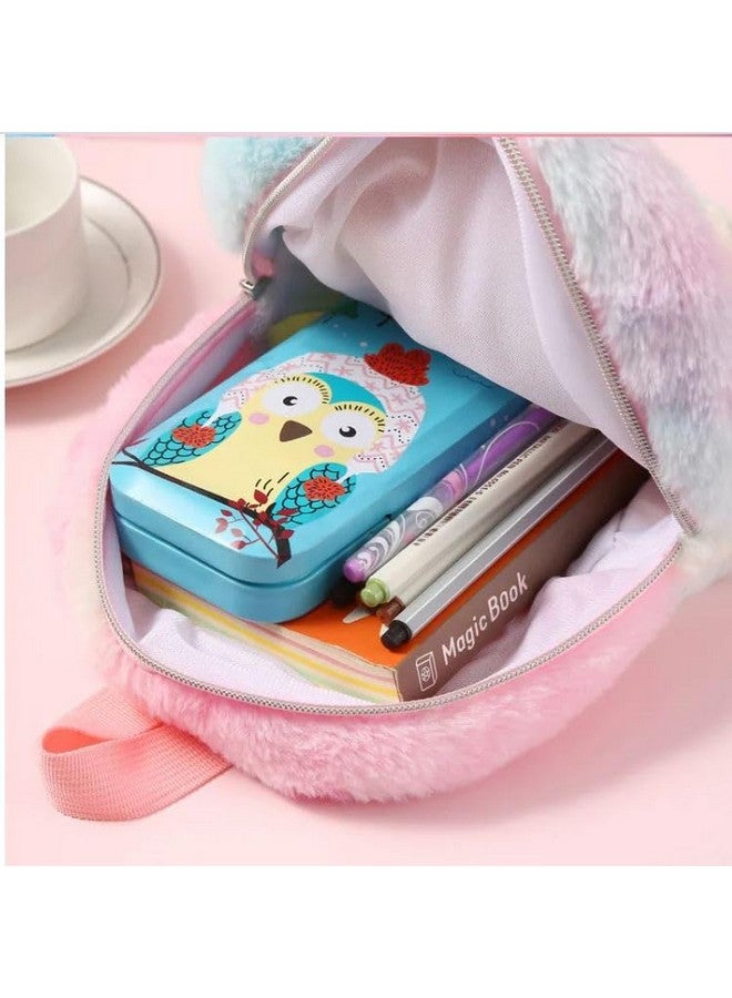 Frantic Kids Soft Animal Cartoon Travelling School Bag Soft Plush 1 Compartment Backpacks Boys Girls Baby for 2 to 5 Years Baby/Boys/Girls Nursery, Preschool, Picnic (Multi Unicorn Furr) - Image 5