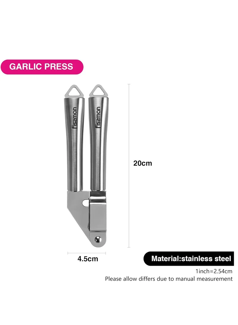 فيسمان Stainless Steel Garlic Press 20cm with Removable Garlic Chamber, Heavy Duty Garlic Mincer with Hanging Loop