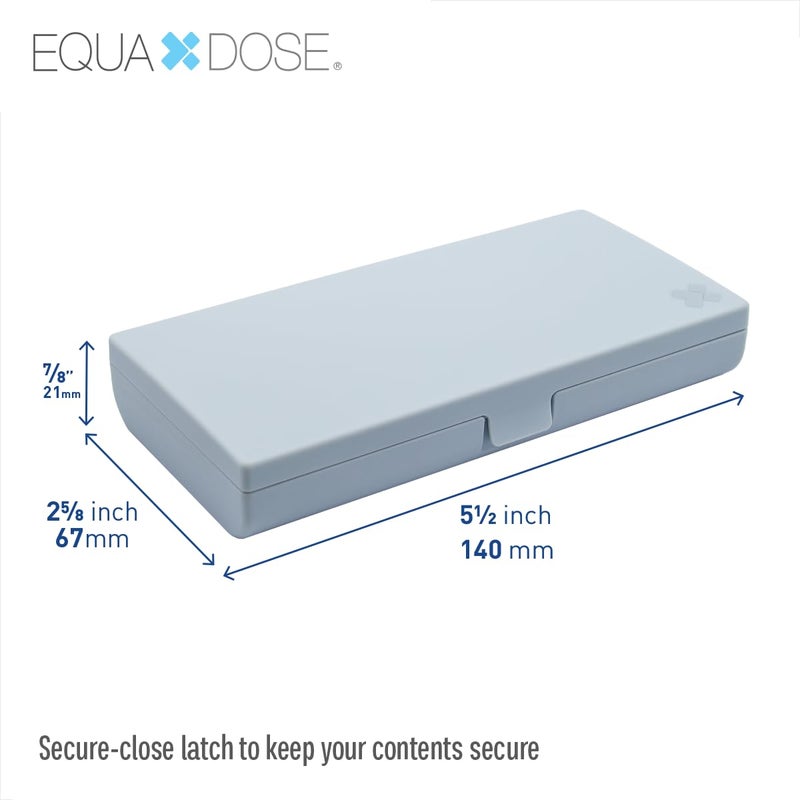 EQUADOSE Weekly Pill Case, 7-Day Medicine Organizer with Mirror, Compact Vitamin Storage Box, Pill Planner, 7 Individual Compartments for Supplements, Tablets, and Medications, Blue - Image 3
