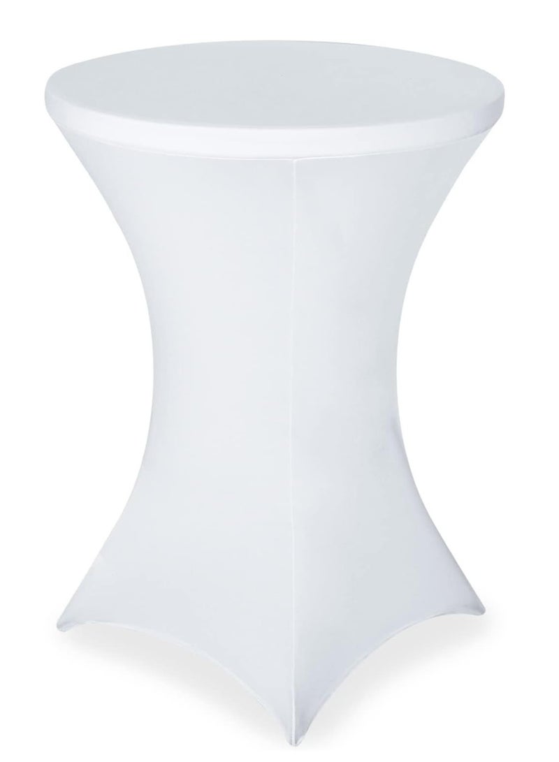 Round Spandex Table Covers for Cocktail & Highboy Tables – Fitted Stretch Tablecloths for Weddings, Parties, DJ Events, Bars, Birthdays, Banquets, Event Decoration, Premium Quality Fabric for Elegant & Professional Look, Wrinkle-Resistant, Easy to Install, Durable, 60 CM Table Covers - Image 1