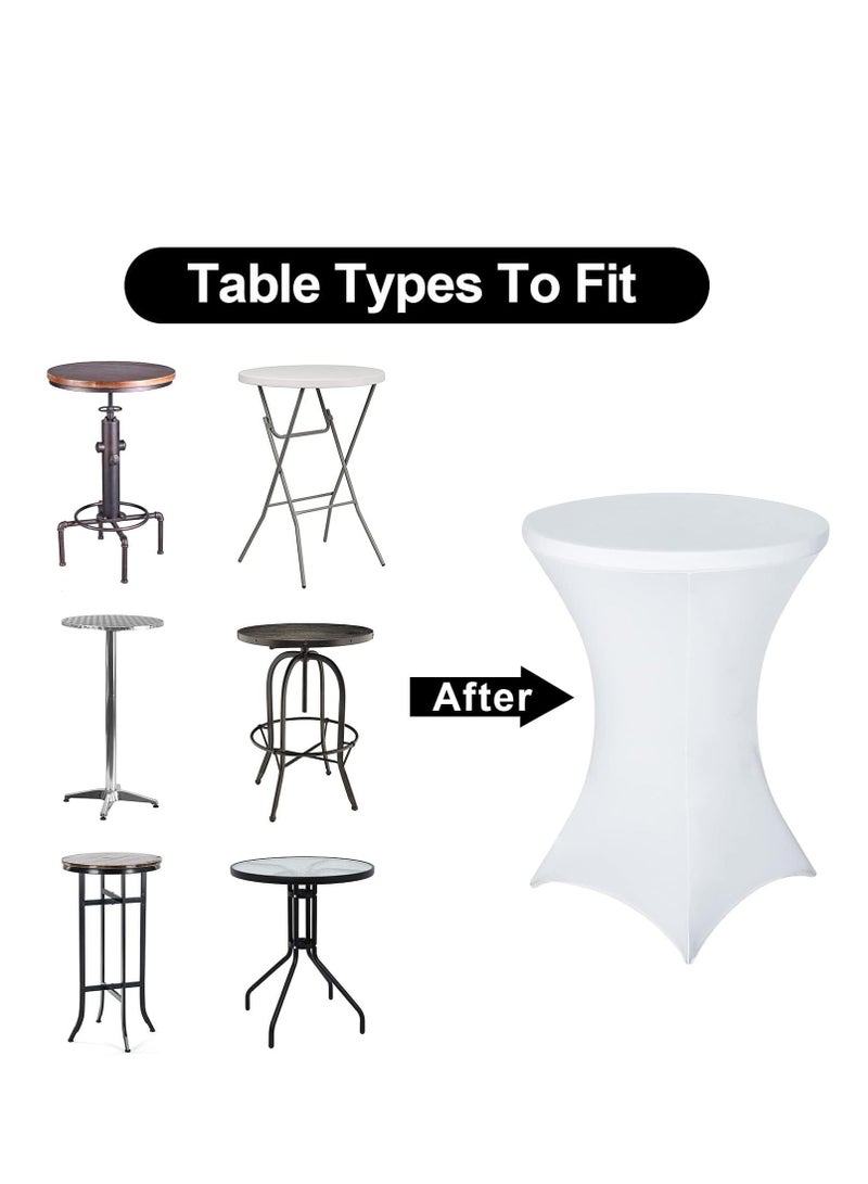 Round Spandex Table Covers for Cocktail & Highboy Tables – Fitted Stretch Tablecloths for Weddings, Parties, DJ Events, Bars, Birthdays, Banquets, Event Decoration, Premium Quality Fabric for Elegant & Professional Look, Wrinkle-Resistant, Easy to Install, Durable, 60 CM Table Covers - Image 3