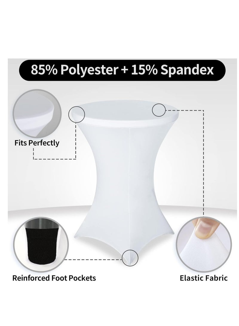 Round Spandex Table Covers for Cocktail & Highboy Tables – Fitted Stretch Tablecloths for Weddings, Parties, DJ Events, Bars, Birthdays, Banquets, Event Decoration, Premium Quality Fabric for Elegant & Professional Look, Wrinkle-Resistant, Easy to Install, Durable, 60 CM Table Covers - Image 4