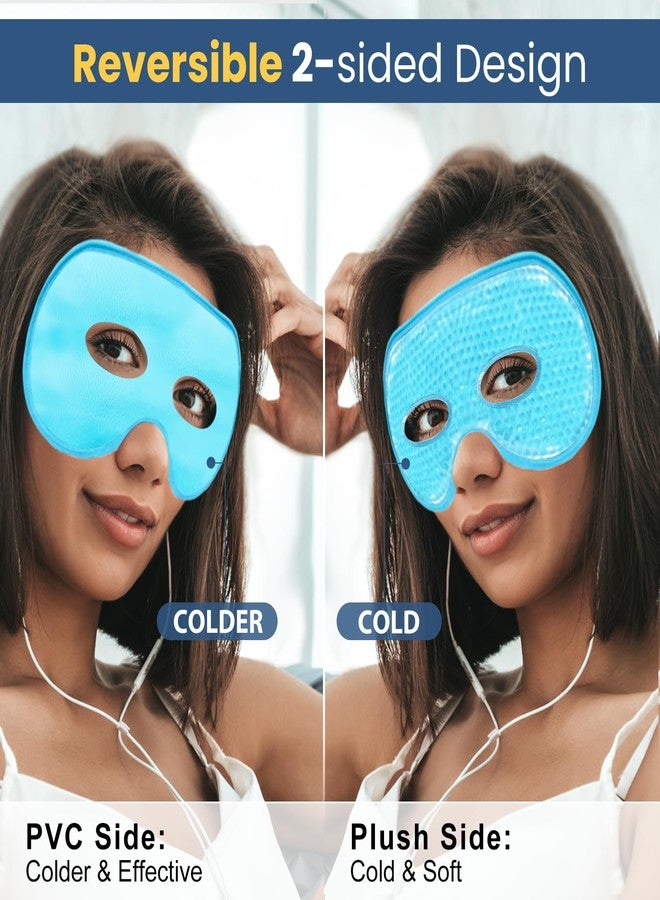 قناع جل للعين من بي فاينز، عبوة من قطعتين، حجم كبير جدًا، أقنعة تبريد ثلجية للعيون المنتفخة للرجال والنساء، كمادات باردة ودافئة لما بعد الجراحة، الانتفاخ، الحساسية، الجيوب الأنفية والصداع النصفي - Image 5