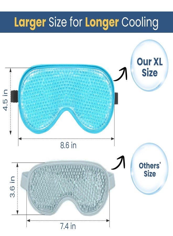 قناع جل للعين من بي فاينز، عبوة من قطعتين، حجم كبير جدًا، أقنعة تبريد ثلجية للعيون المنتفخة للرجال والنساء، كمادات باردة ودافئة لما بعد الجراحة، الانتفاخ، الحساسية، الجيوب الأنفية والصداع النصفي - Image 3