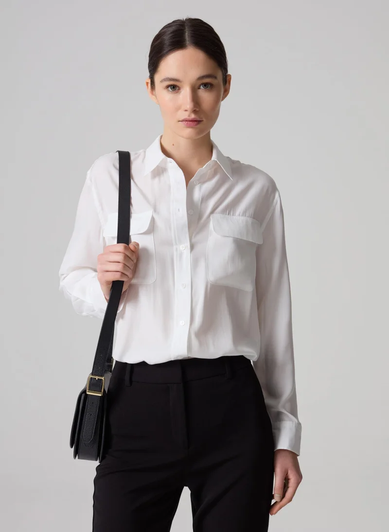 او في اس Contemporary City relaxed-fit shirt in satin