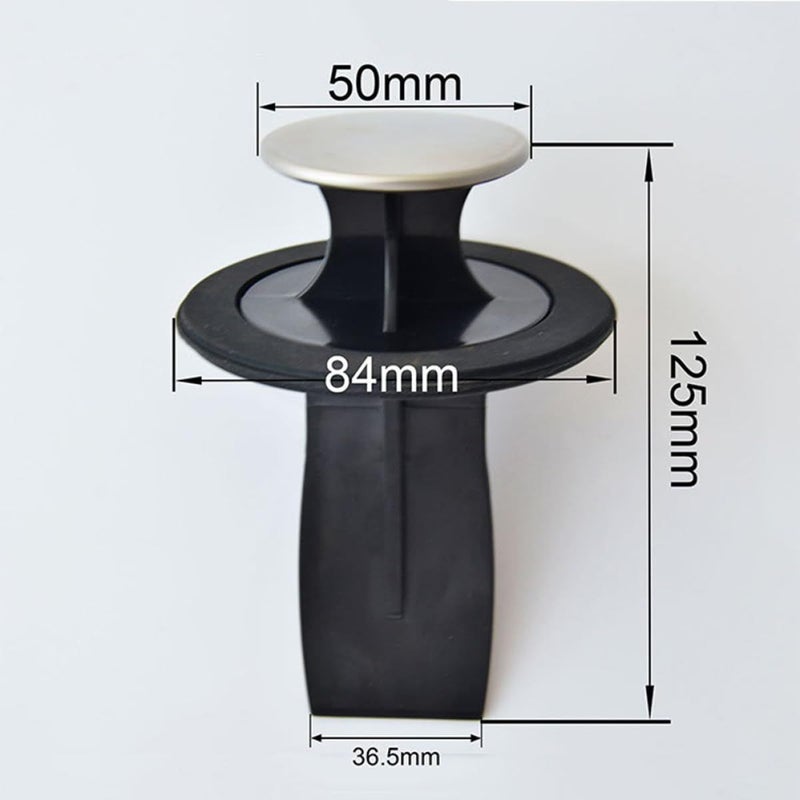 Black 78-80mm Kitchen Sink Plug Strainer Splash Guard Waste Disposer - Image 5