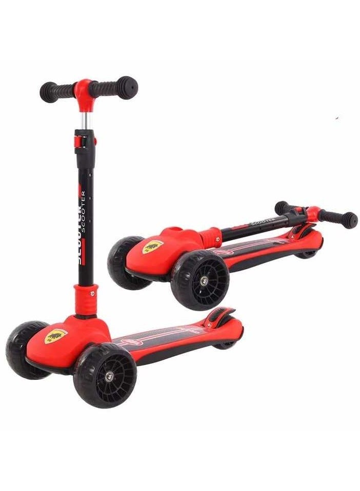 3-Wheel Kick Scooter for Kids with LED Light-Up Wheels & Adjustable Handlebar – Foldable, Safe & Stable Ride-On Toy for Boys & Girls (Ages 3+)  - Image 4