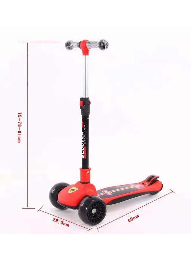 3-Wheel Kick Scooter for Kids with LED Light-Up Wheels & Adjustable Handlebar – Foldable, Safe & Stable Ride-On Toy for Boys & Girls (Ages 3+)  - Image 2