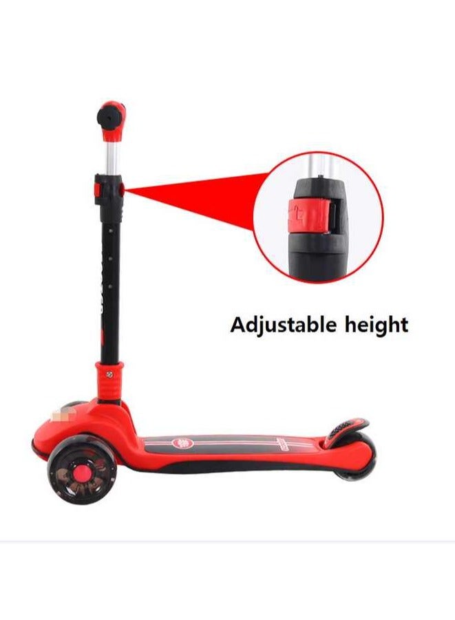 3-Wheel Kick Scooter for Kids with LED Light-Up Wheels & Adjustable Handlebar – Foldable, Safe & Stable Ride-On Toy for Boys & Girls (Ages 3+)  - Image 3