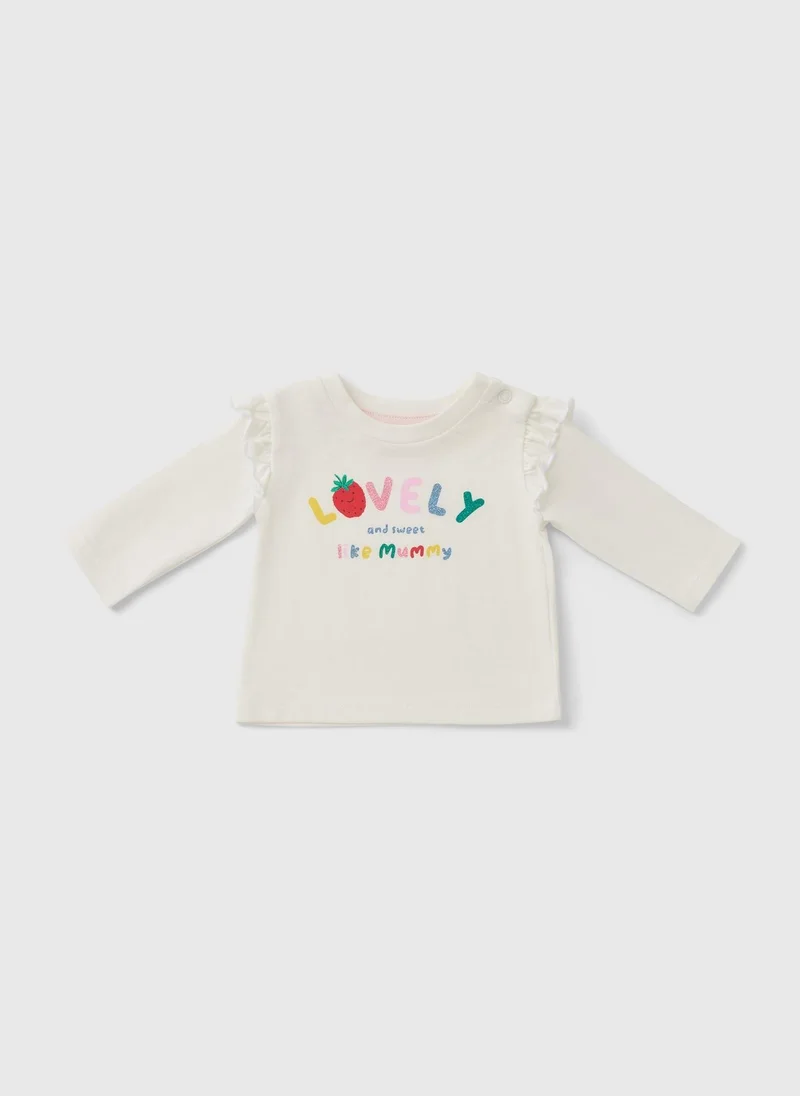 Matalan Baby White Long Sleeve Lovely Mummy T-Shirt