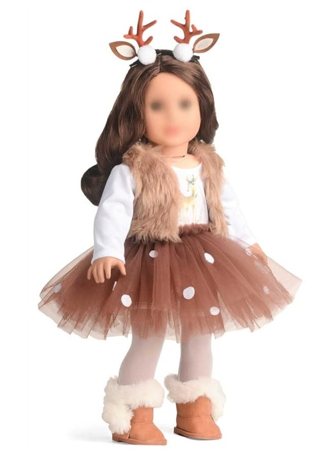 sweet dolly ملابس دمى 18 بوصة زي عيد الميلاد غزال تنورة تناسب دمى 18 بوصة - Image 1