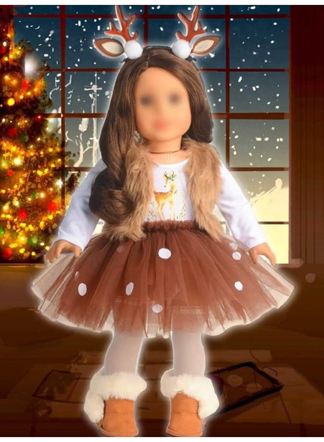 sweet dolly ملابس دمى 18 بوصة زي عيد الميلاد غزال تنورة تناسب دمى 18 بوصة - Image 4