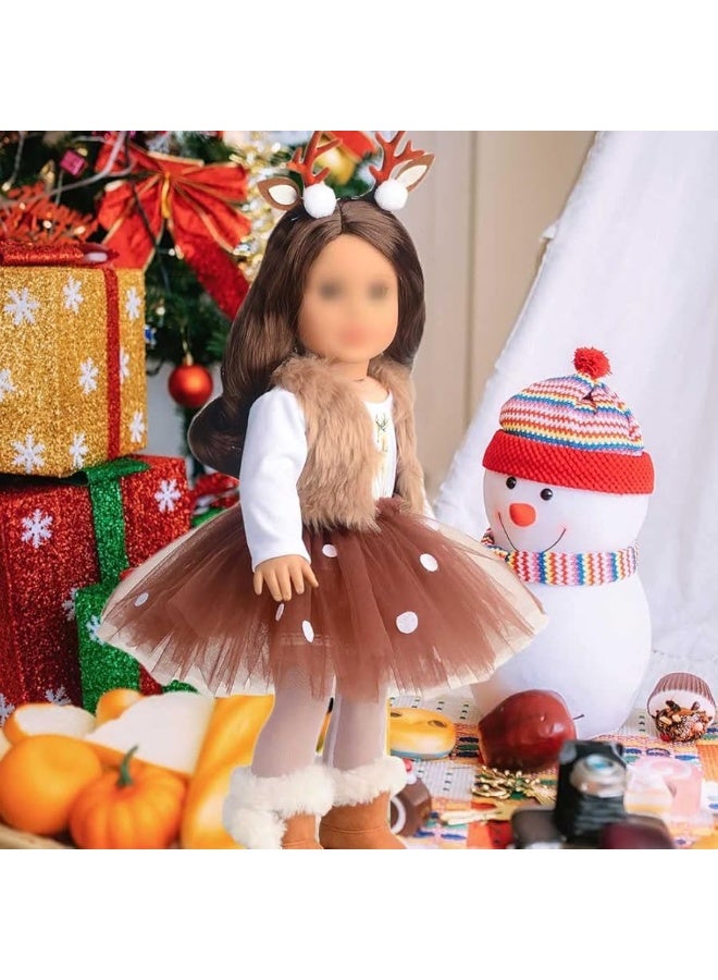 sweet dolly ملابس دمى 18 بوصة زي عيد الميلاد غزال تنورة تناسب دمى 18 بوصة - Image 2