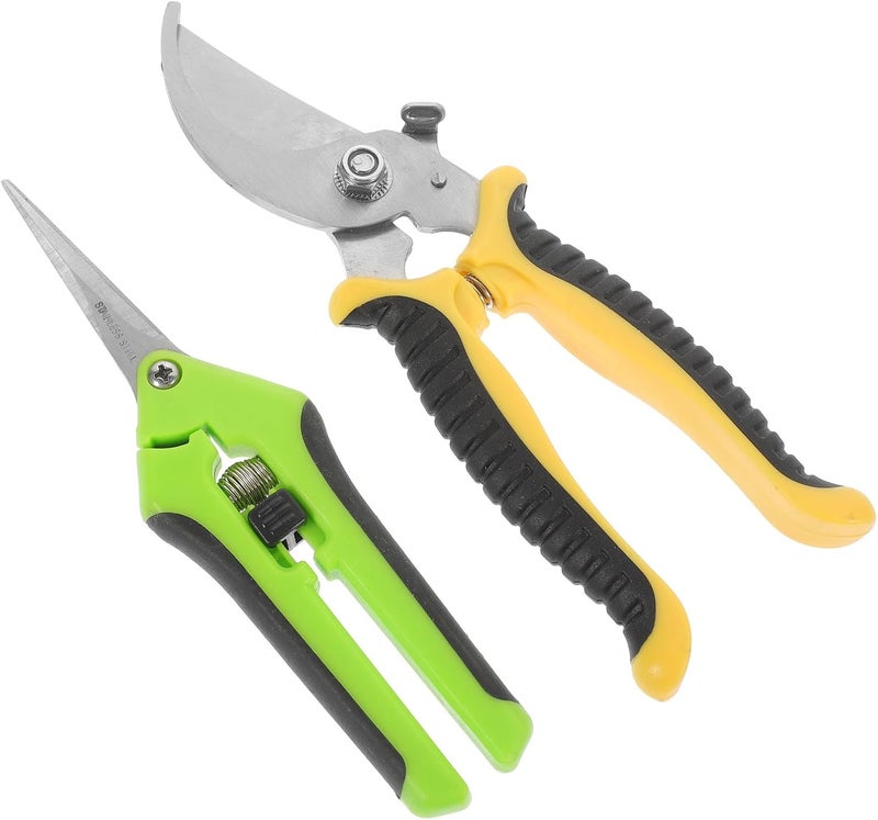 Artibetter 2pcs Garden Pruning Shears and Trimming Scissors Set, Sk5 Steel Bypass Clippers for Fruit Tree and Plant Cutting, Lightweight Gardening Tool for Home and Orchard Use - Image 1