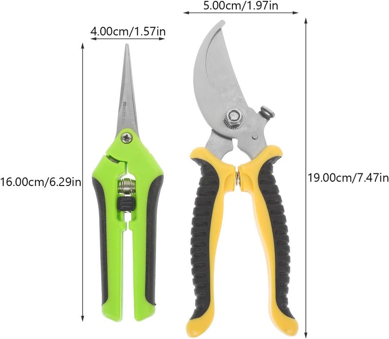 Artibetter 2pcs Garden Pruning Shears and Trimming Scissors Set, Sk5 Steel Bypass Clippers for Fruit Tree and Plant Cutting, Lightweight Gardening Tool for Home and Orchard Use - Image 2