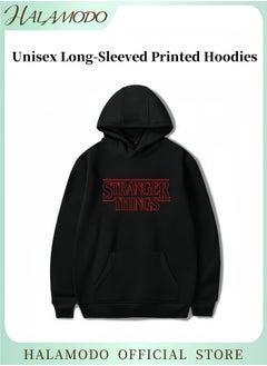 HALAMODO Unisex Hoodies Long-Sleeved Printed Tops Casual Sweatshirts Soft Sportswear Fashion Youth Pullovers with Drawstrings and Large Pockets for Daily Wear  - Image 1