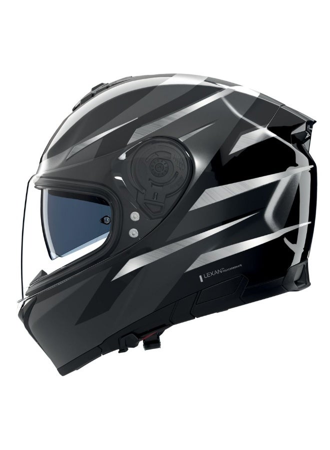 Nolan N80-8 FERVO BLACK/ANTHRACITE/CHROME SILVER METAL Helmet - Image 1