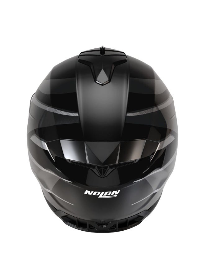 Nolan N80-8 FERVO BLACK/ANTHRACITE/CHROME SILVER METAL Helmet - Image 2