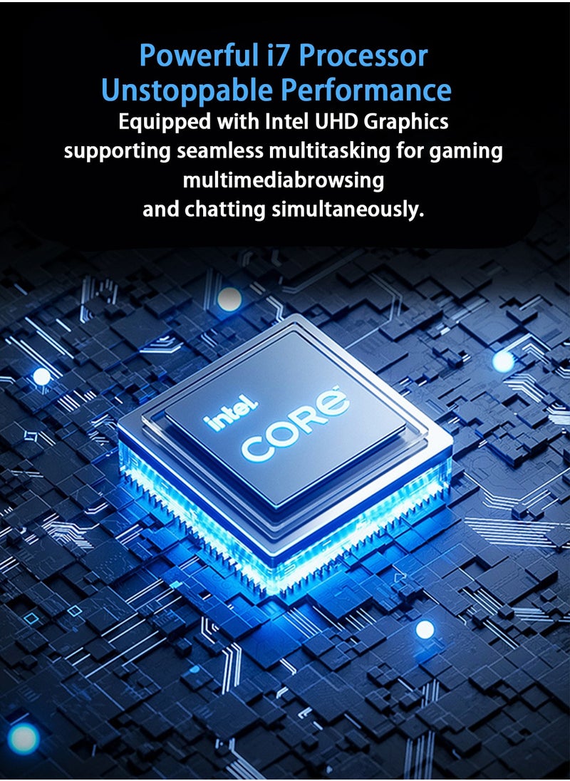 HILUKE - All-in-One Desktop Computer Work PC 27-Inch 1080p Display, Intel Core i7 4.2GHz/Windows 11 Pro, 16GB RAM | 512GB SSD/Intel UHD Graphics WiFi, HDMI - Image 1