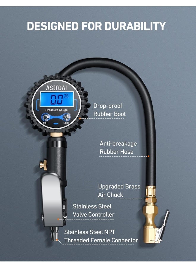 AstroAI Digital Tire Pressure Gauge with Inflator - Image 4
