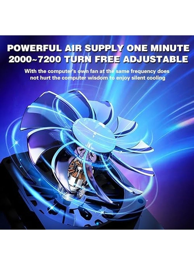 سكاي تاتش قاعدة تبريد للابتوب مزودة بـ8 مراوح – مبرد فائق النحافة بإضاءة RGB، مناسب لأجهزة اللابتوب من 11 إلى 18 بوصة، نظام تبريد مغلق بثماني نوى، حامل قابل للتعديل على 7 مستويات، وكفاءة عالية في تبديد الحرارة مع إضاءة LED. - Image 3