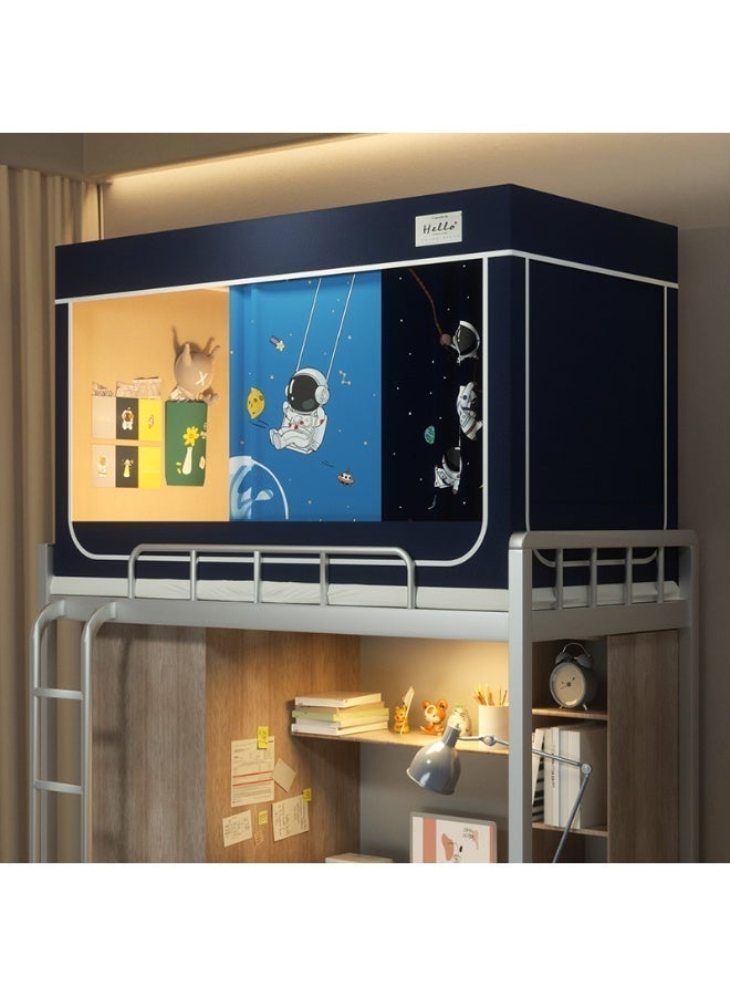 واي آند دي عتيم على المرسى العلوي Bunk Bed Curtains للنوم غرفة نوم مضاد للضوء زخرفة زميلة الغرفة الخصوصية غطاء المظلة الصورة الخلفية ديكور Backdrop تعتيم الستار 6 لوحات مع أعلى - Image 1