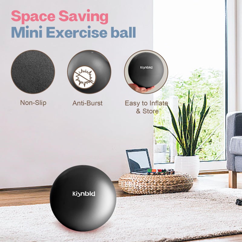kisnbld Small Exercise Ball, 9 Inch Mini Pilates Ball, Anti Burst and Slip Resistant Mini Yoga Ball for Stability, Fitness, Physical Therapy, Stretching & Core Strength Workout at Home Gym & Office - Image 5