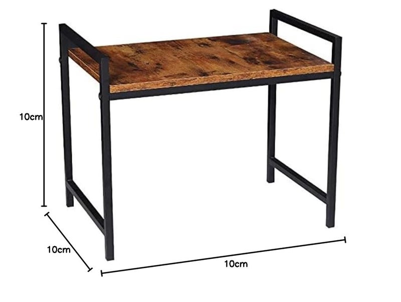 INDIAN DECOR INDIAN DECOR 55510 Space Saving Bakers Rack for Microwave Oven Cooking Utensils Industrial Rustic Brown10lbs Load Bearing 21x132x173 for Oven ToasterSquare Tube Kitchen Storage Racks  - Image 2