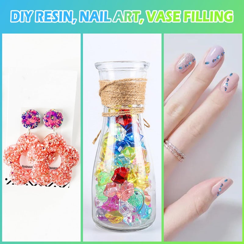 Matio 12 Colors Crushed Glass Irregular Glitter, 4.23oz/ 120g Crushed Broken Glass Sprinkle Chips for Resin Epoxy Jewelry DIY,Shattered Crystal Flakes Sequins for Nail Art Decor Phone Case Vase Filler - Image 5