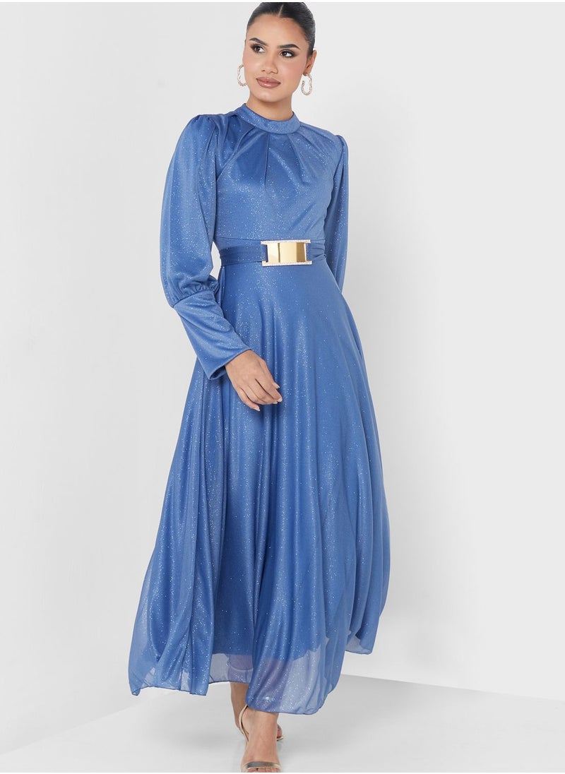 Khizana - Shimmer Belted Dress - Image 1