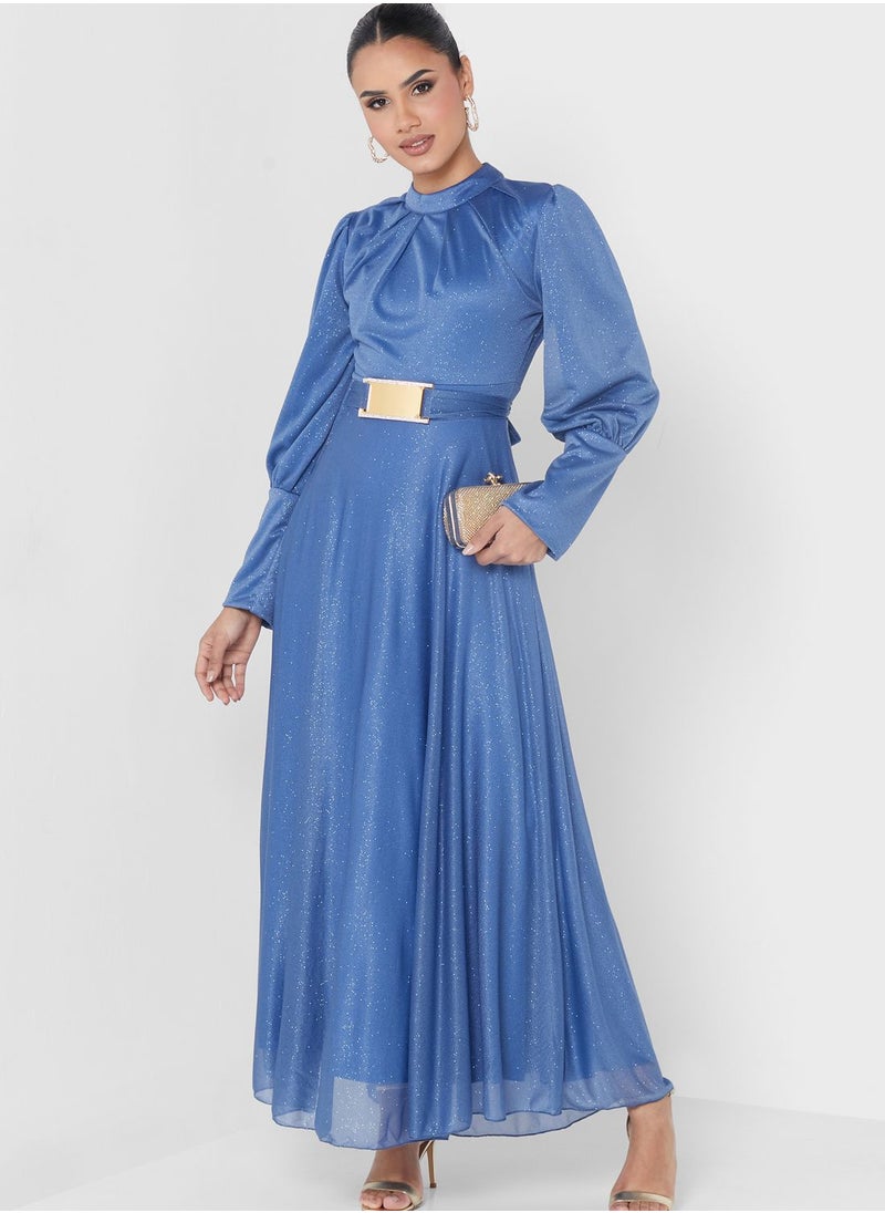 Khizana - Shimmer Belted Dress - Image 1