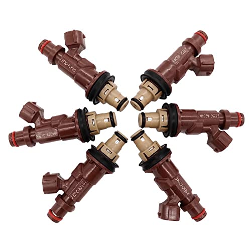 GERMBAN 23250-62040 6pcs Set Fuel Injectors Replacement for 1998-2002 4Runner 1998-2004 Tacoma 2000-2004 Tundra 3.4L-V6 FJ585 217-2933 - Image 1