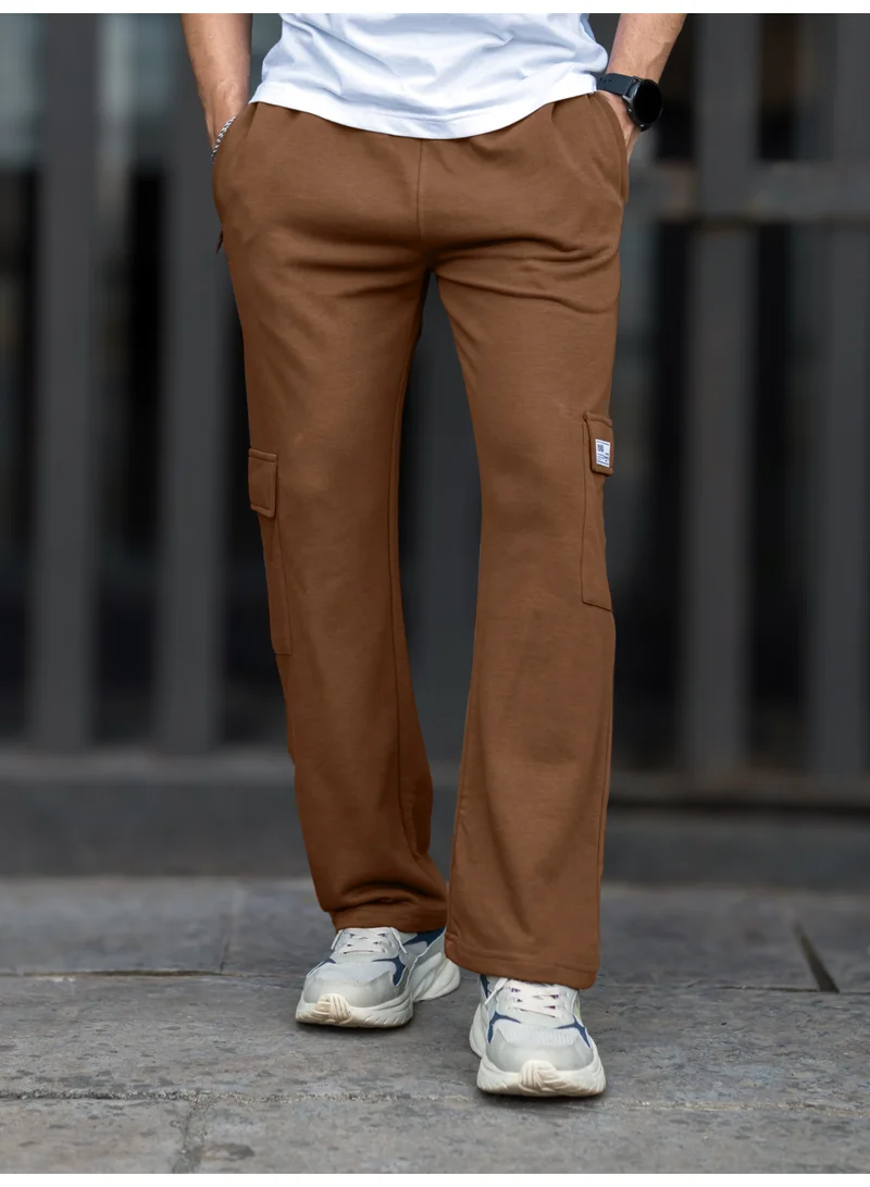 Maniac Maniac Mens Solid Brown Baggy Fit Cargo