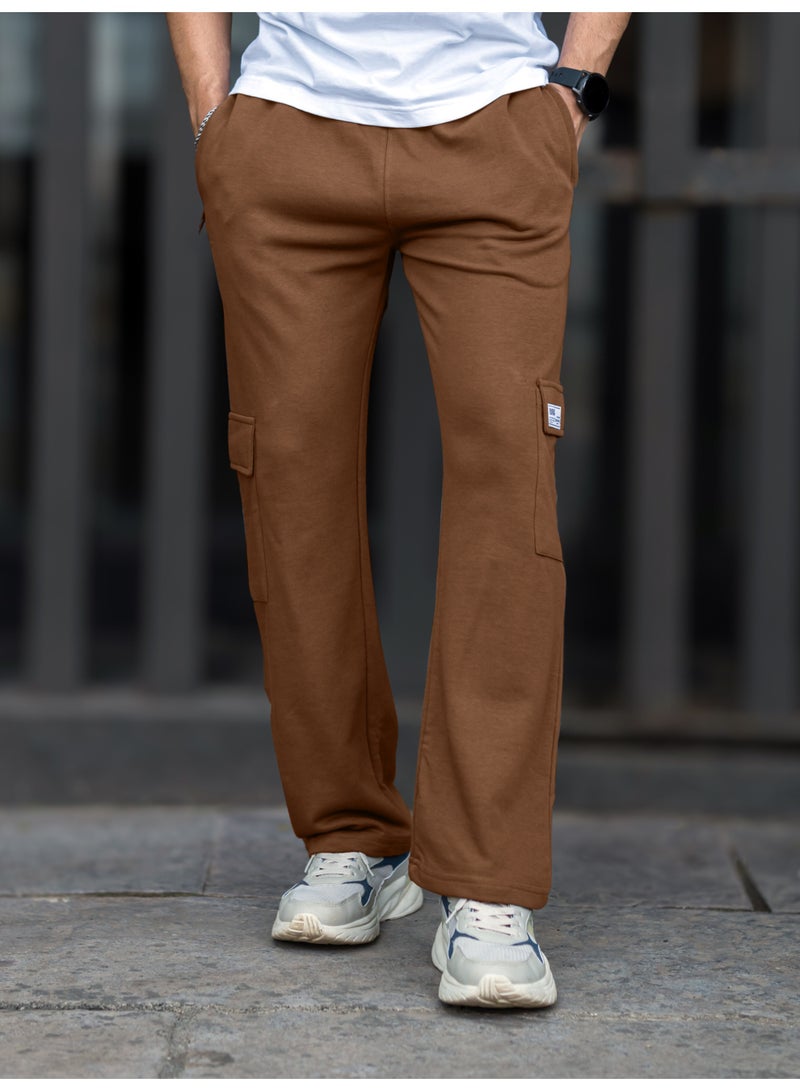 Maniac Maniac Mens Solid Brown Baggy Fit Cargo  - Image 4